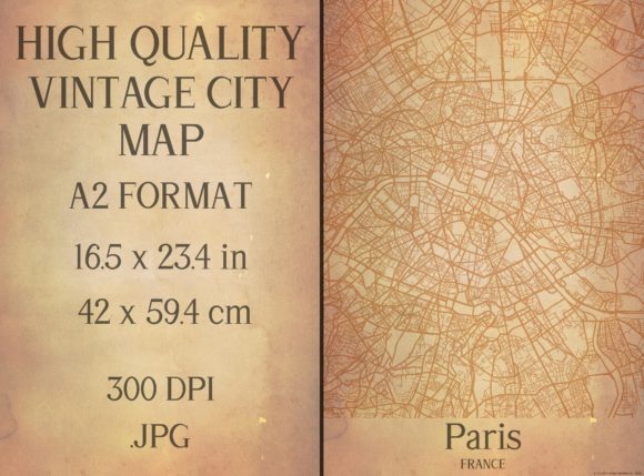 Download Paris France Vintage City Map - Vintage Collection