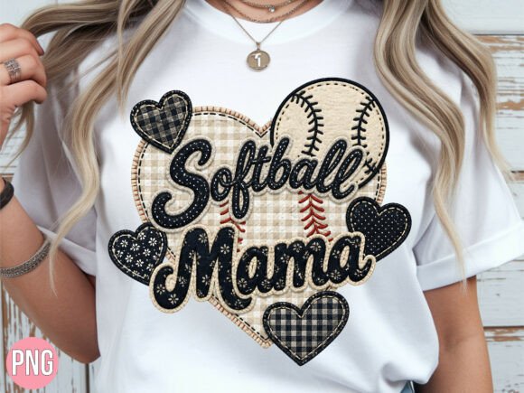 Download Softball Mama Stitch Embroidery T-shirt - Shirt Collection