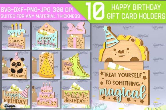 Download Birthday Gift Card Holders Laser Bundle - Laser Collection