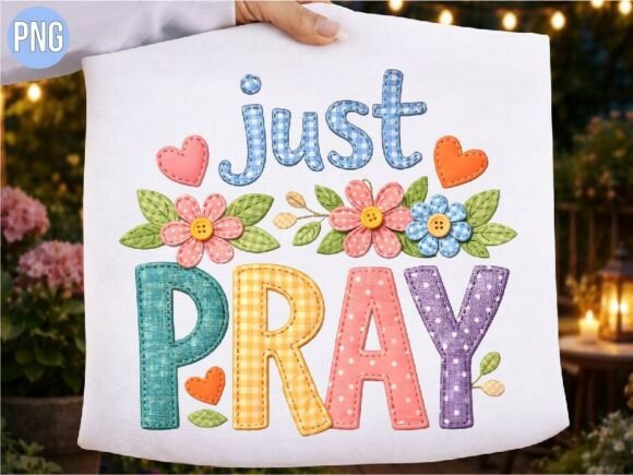 Download Just Pray Faux Embroidery Shirt T-shirt - Shirt Collection