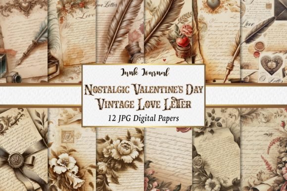 Download Valentine's Vintage Letter Backgrounds - Vintage Collection