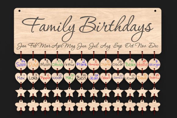 Download Laser Cut Family Birthday Board Svg File - Premium Resources