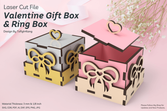 Download Ring Box | Laser Cut File | Heart | Love - Laser Collection