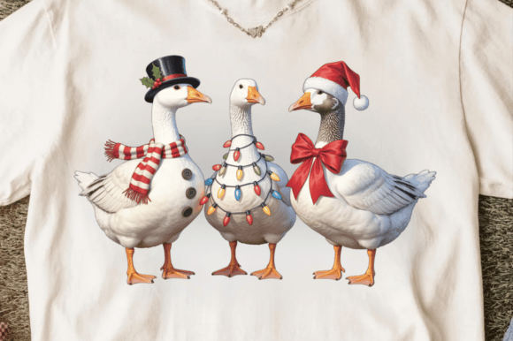 Download Vintage Christmas Cute Goose Png Clipart - Vintage Collection