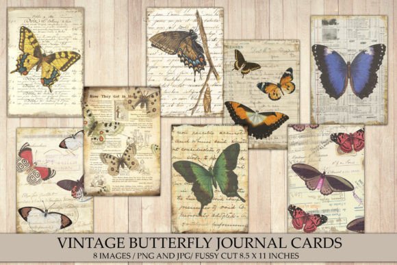 Download Vintage Butterfly Journal Cards - Vintage Collection