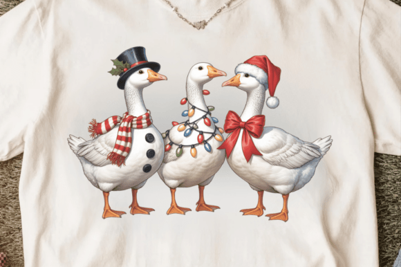Download Vintage Christmas Cute Goose Png Clipart - Vintage Collection
