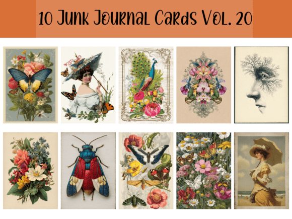 Download Vintage Junk Journal Cards Bundle - Vintage Collection