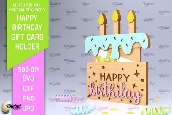 Download Birthday Gift Card Holder Laser Cut - Laser Collection