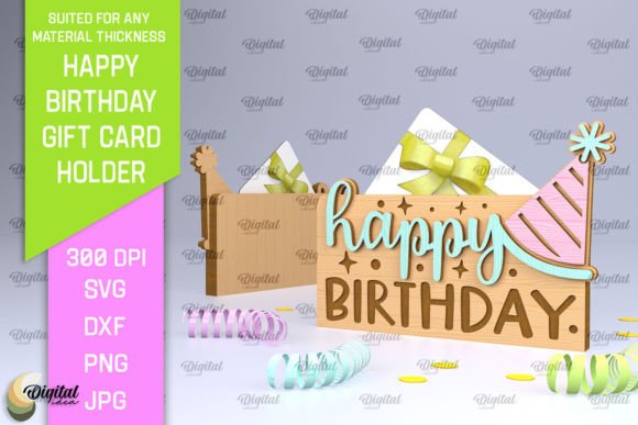 Download Birthday Gift Card Holder Laser Cut - Laser Collection