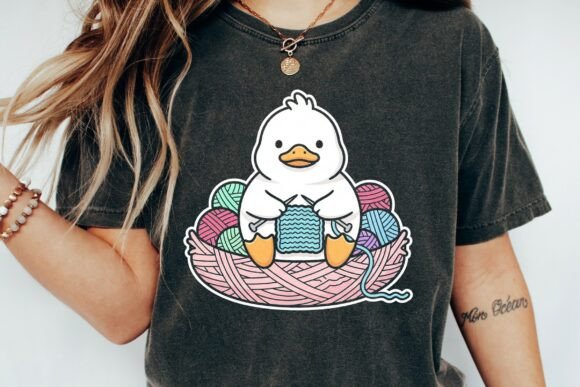 Download Cute Crochet Knitting Goose T-shirt PNG - Shirt Collection