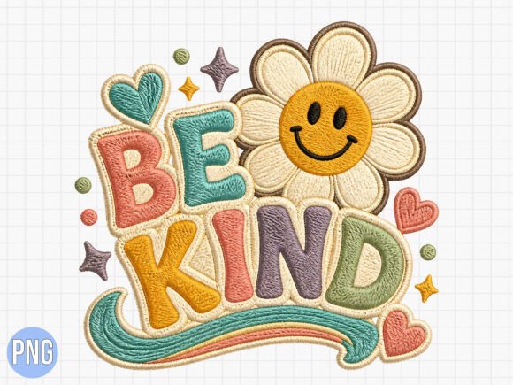 Download Retro Be Kind Embroidery PNG Shirt - Shirt Collection
