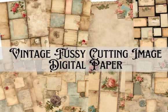 Download Vintage Fussy Cutting Image DigitalPaper - Vintage Collection