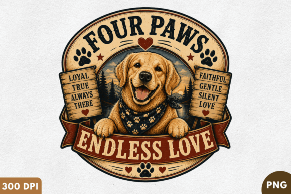 Download Four Paws Endless Love PNG T-Shirt Desig - Shirt Collection