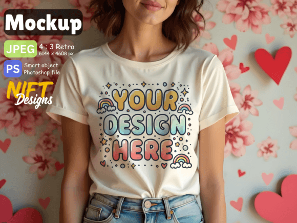Download Valentine White T-Shirt Mockup PSD - Shirt Collection