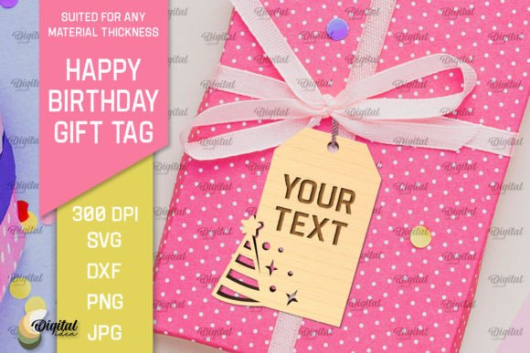 Download Happy Birthday Gift Tag Laser Cut - Laser Collection