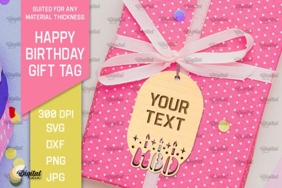 Download Happy Birthday Gift Tag Laser Cut - Laser Collection