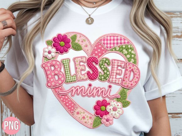Download Blessed Mimi Faux Embroidery PNG Shirt - Shirt Collection