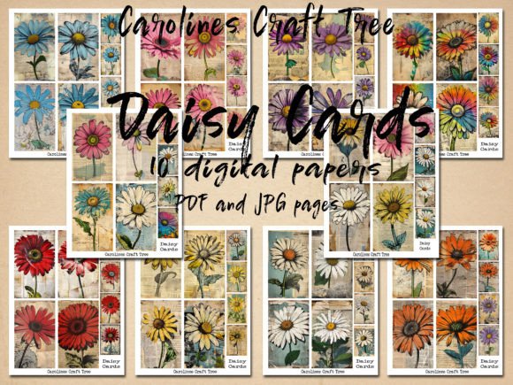 Download Vintage Daisy Journal Cards - Vintage Collection
