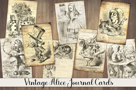 Download Vintage Alice Journal Cards - Vintage Collection