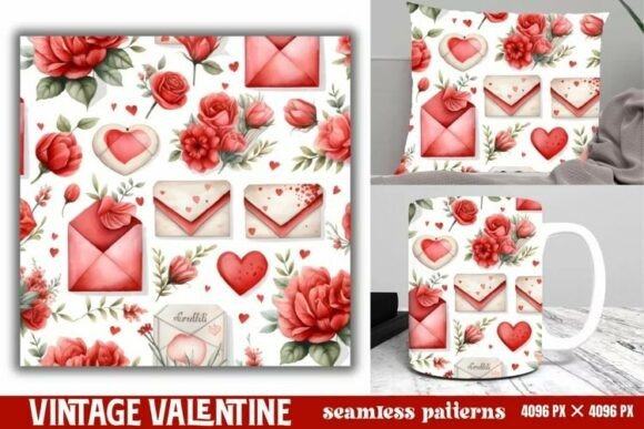 Download Vintage Valentines Day Seamless Pattern - Vintage Collection