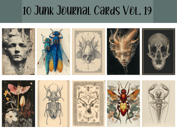Download Vintage Junk Journal Cards Bundle - Vintage Collection
