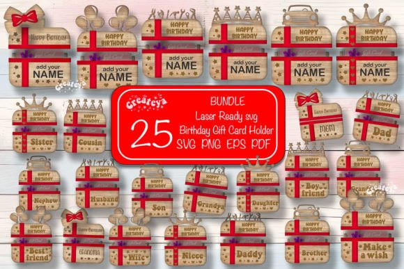 Download Birthday Gift Card Holder Bundle Laser - Laser Collection