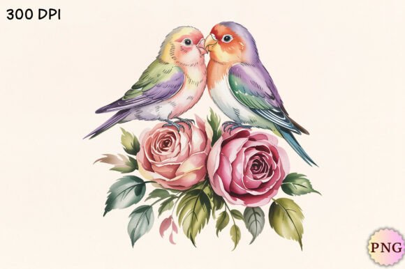 Download Watercolor Love Birds PNG Clipart - Love birds png Collection