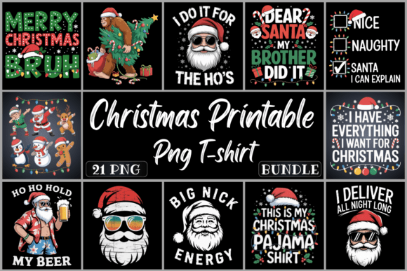 Download Christmas Printable PNG T-Shirt Bundle - Shirt Collection