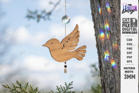 Download Flying Bird Wood Ornament Laser Cut |CNC - Laser Collection