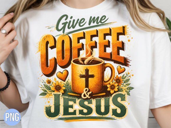 Download Coffee Jesus Retro Art PNG T-Shirt - Shirt Collection