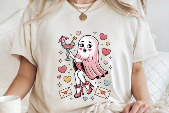 Download Cute Ghost Valentine PNG Halloween Shirt - Shirt Collection
