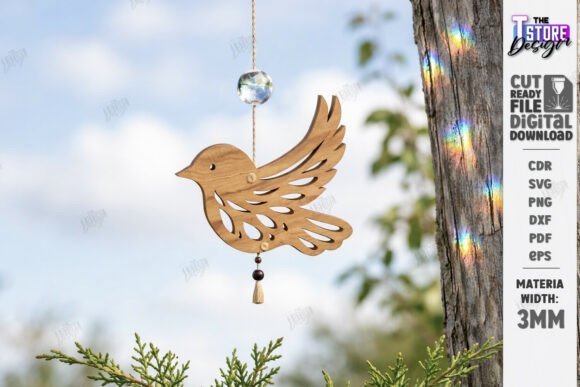Download Flying Bird Wood Ornament Laser Cut |CNC - Laser Collection