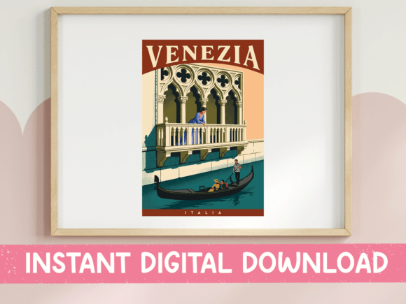 Download Venezia Italia Vintage Travel Poster - Vintage Collection