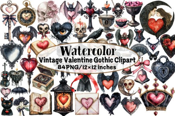 Download Vintage Valentine Gothic Clipart - Vintage Collection