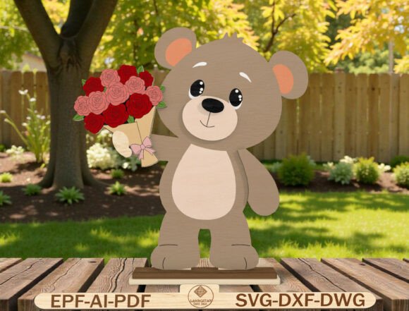 Download Valentine Cute Love Bear Laser Cut File - Laser Collection