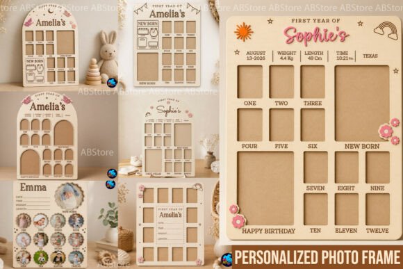 Download My First Year Photo Frame Laser Cut - Laser Collection