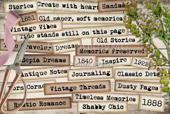 Download Vintage Journal Words &amp; Phrases - Vintage Collection